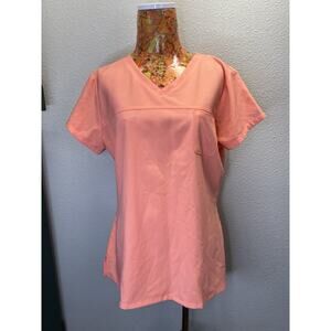 Barco One Element Coral Scrub Top Stretch V-Neck Women’s M